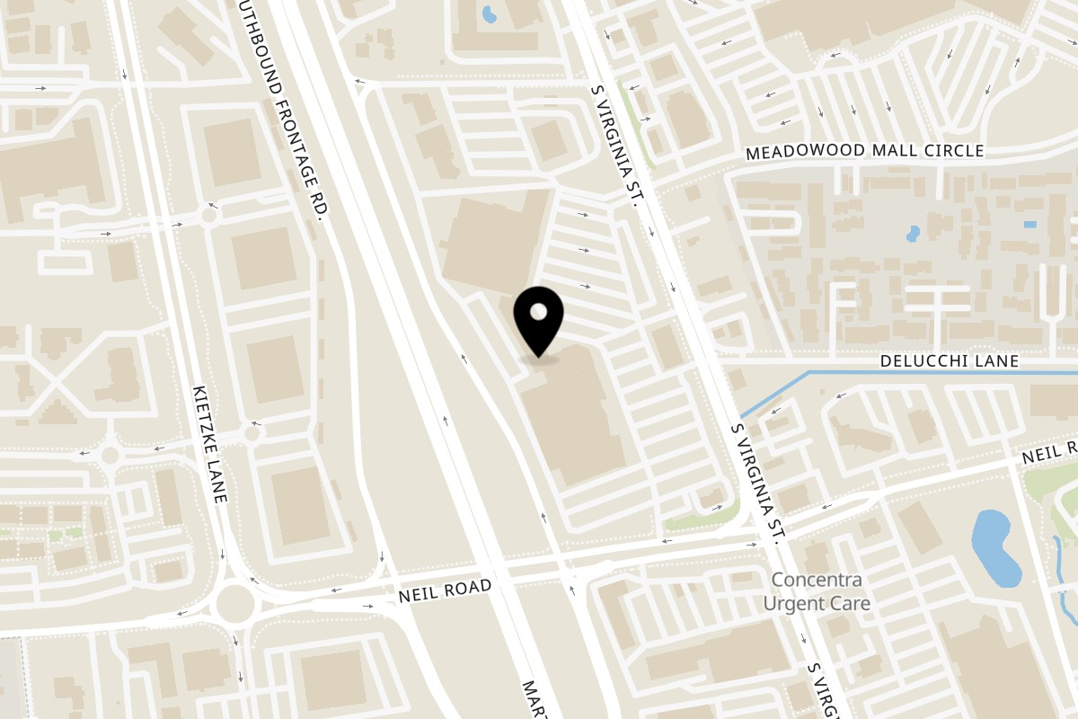 Map showing the location of Legends Grill Sports & Spirits on 6015 S Virginia St J in Reno